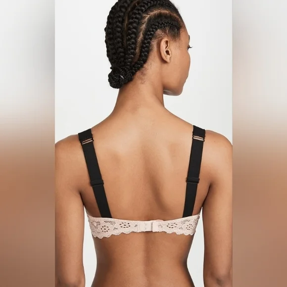 **RARE ** NWOT Fleur Du Mal Lace Underwire Bra in Blush and Black
